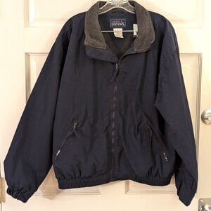 Men's Navy-Blue Fall Jacket Size Medium by Basic Editions